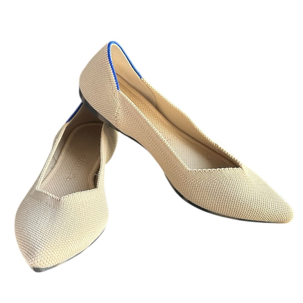 Rothy's The Point Pointed Toe Flats in Ecru Light Beige / Cream Size 6
